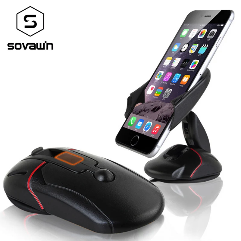 Sovawin AdjustableMouse Style 360 Degree Universal Car Mobile Vehicle Mount Holder Stand Windshield Clip for Cell Phone GPS