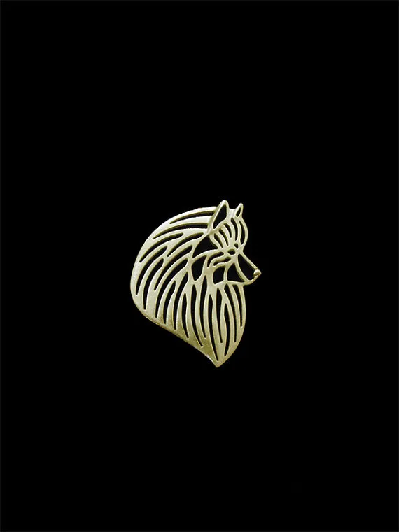 New Classic Animal Keeshond Dog Broche Gold Silver Color Designer Brooch For Men Overwatch Gift For Friend Father