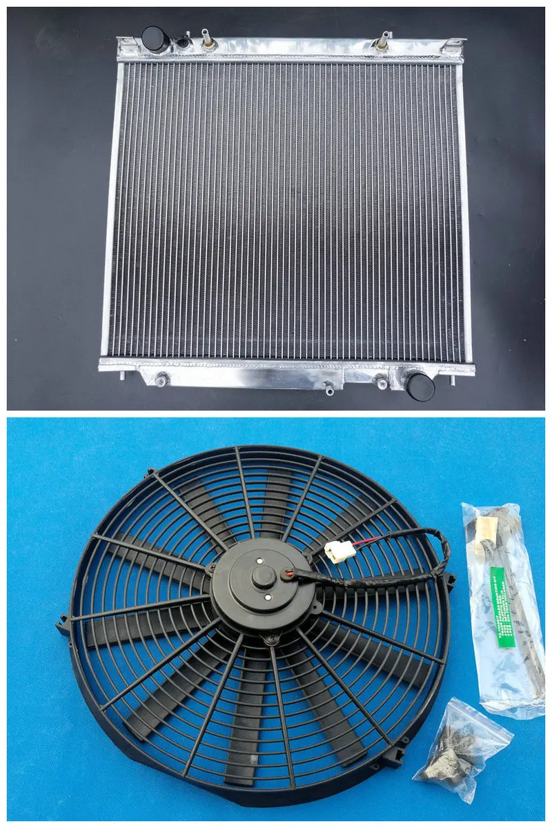 

2 Row Aluminum Radiator + Fan For MITSUBISHI 1994-2005 DELICA SPACE GEAR 2.5 2.8 1994 1995 1996 1997 1998 1999 2000 01 02 03 04