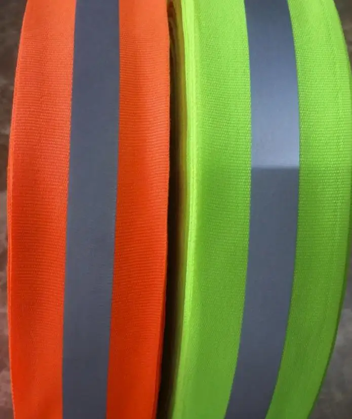 5M Life Belt Luminous Ribbon lace Reflective Webbing Ribbon Weaving Piping Taps Fabric Tape Warning with bright reflective film