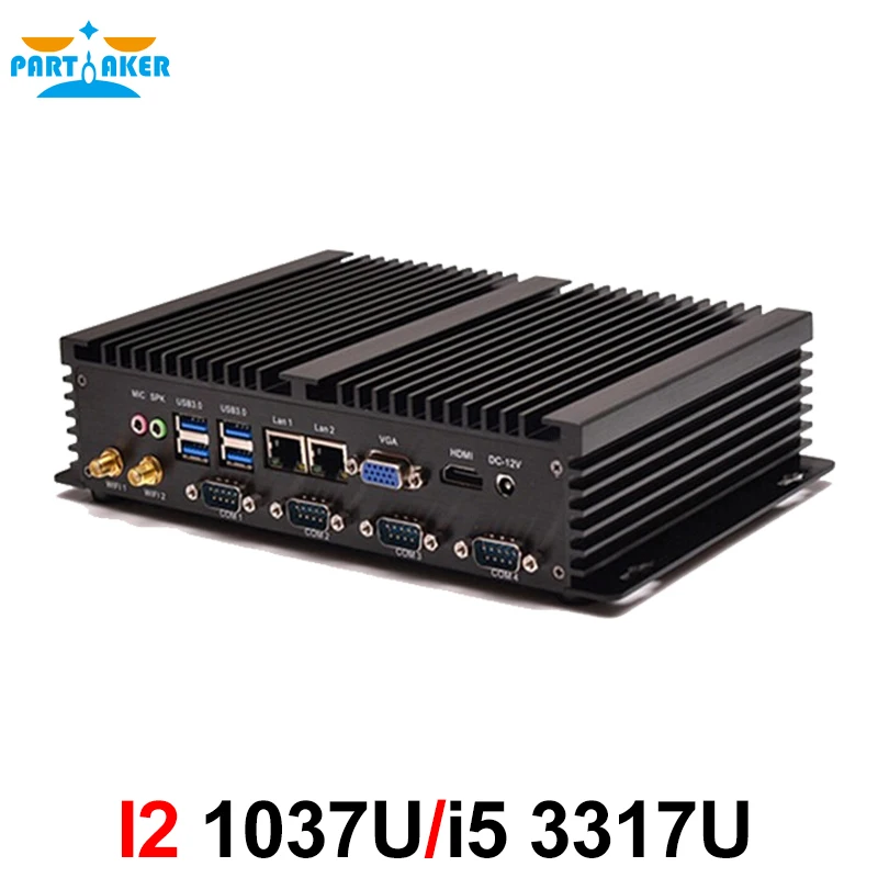 Imagem -04 - Fanless Mini pc Windows xp 10 Intel Core i5 3317u 1007u Lans Rs232 com Computador Industrial Áspero 300m Wifi Hdmi Mais Vga