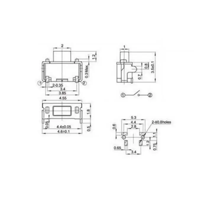 100Pcs SMT 2X4X3.5MM 2*4*3.5mm Mini Tactile Tact Push Button Micro Switch Momentary MP3 MP4 MP5 Tablet PC Power Micro Switch