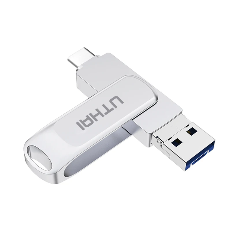 UTHAI-unidad Flash USB 3,0 3 en 1, Microsd tipo C, 128GB, multimetal, 64GB, disco U