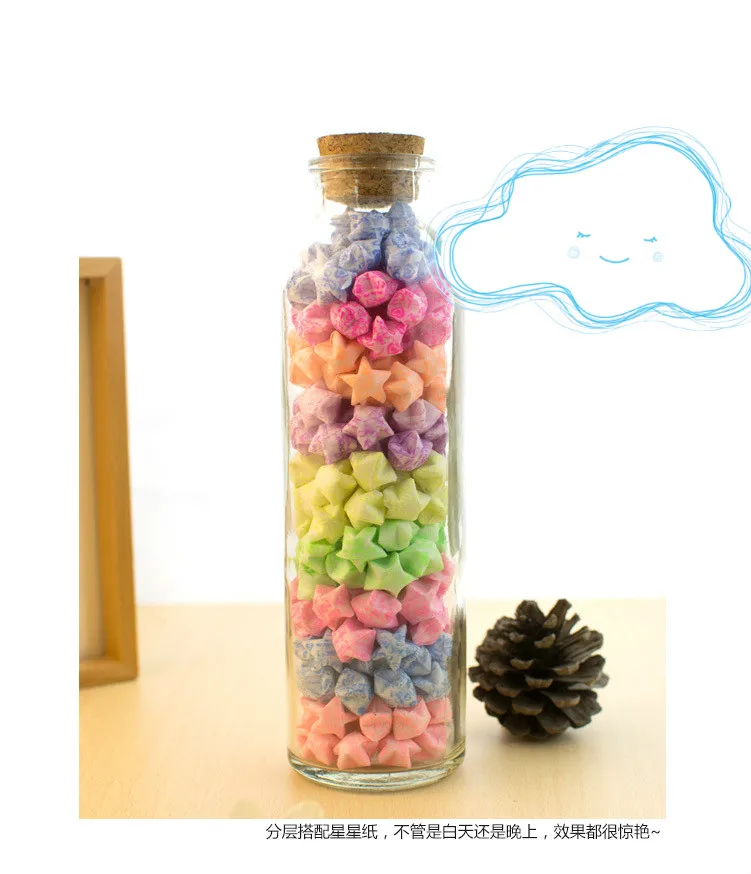 600pcs/lot Luminous Handcraft Origami Lucky Star Paper Strip Folding Glow In The Dark Wedding Party Decor DIY Gift