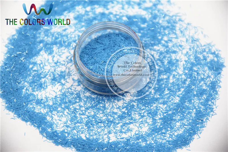 TCH309 0.2*3mm Size Solvent Resistant  Mate  Light Blue   Colors Tinsel  Bar Strip shape glitter for nail art and other deco