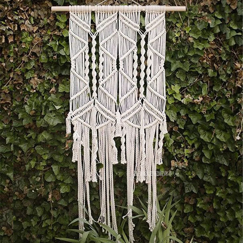 100*190cm Handmade Macrame Bohemia Tassel Hanging Tapestry Curtain Fashion Wedding Backdrop Home Wall