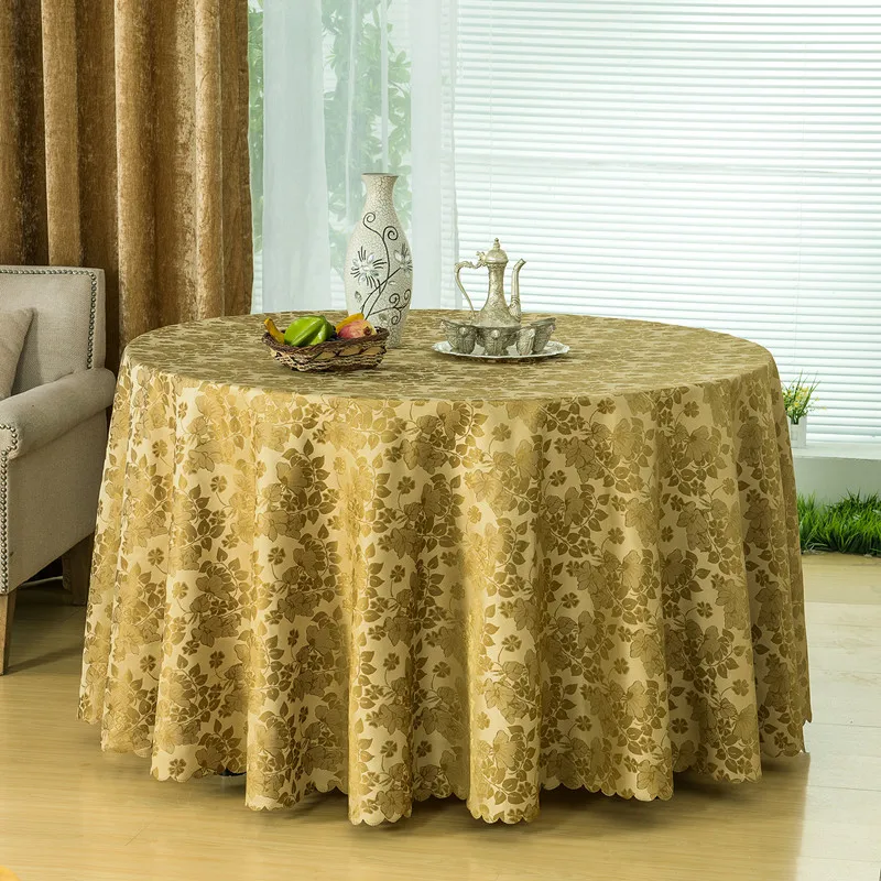 

High grade quality jacquard polyester hotel table cover table cloth for weddings,banquets,home