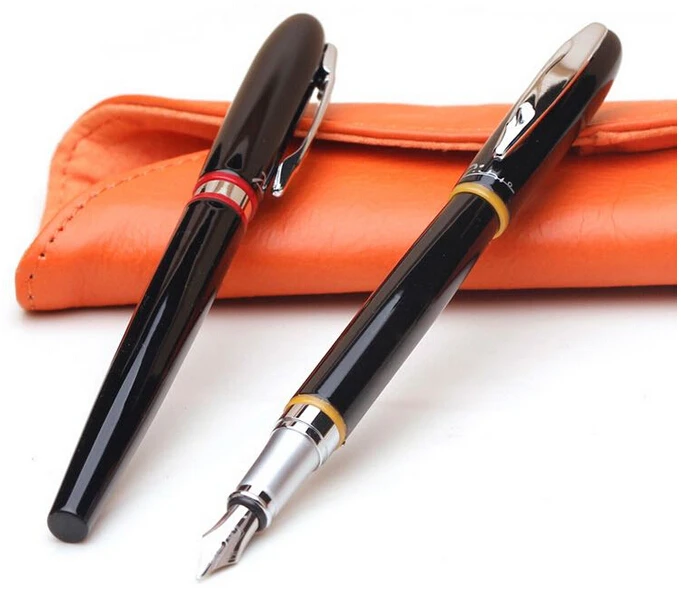 Pimio 907 Luxury Smooth Black and Red Stripe 0.5 mm Iridium Nib Metal Fountain Pen with Original Gift Box Ink Pens