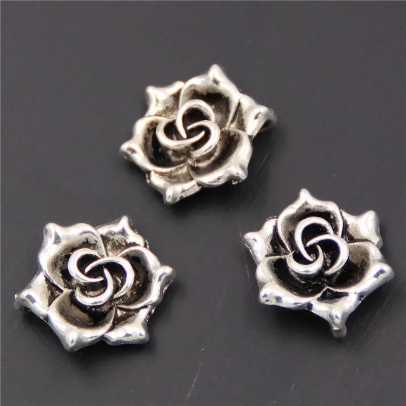 10pcs Silver-Plated Flower Stamens Alloy Pendants DIY Charms Jewelry Craft Alloy Metal  Accessories A426