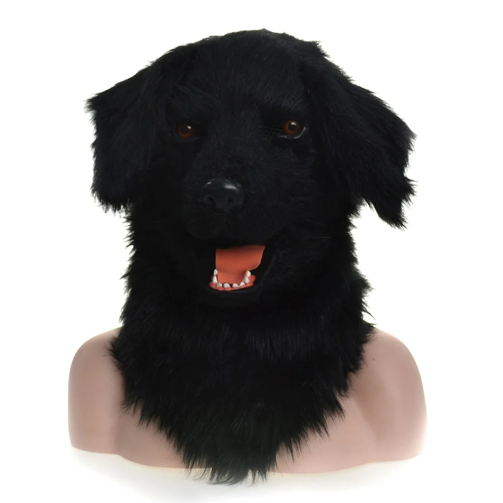 

2022 HuiTai Tide play handmade TIk Tok moving jaw mask black dog Halloween-masks performing props