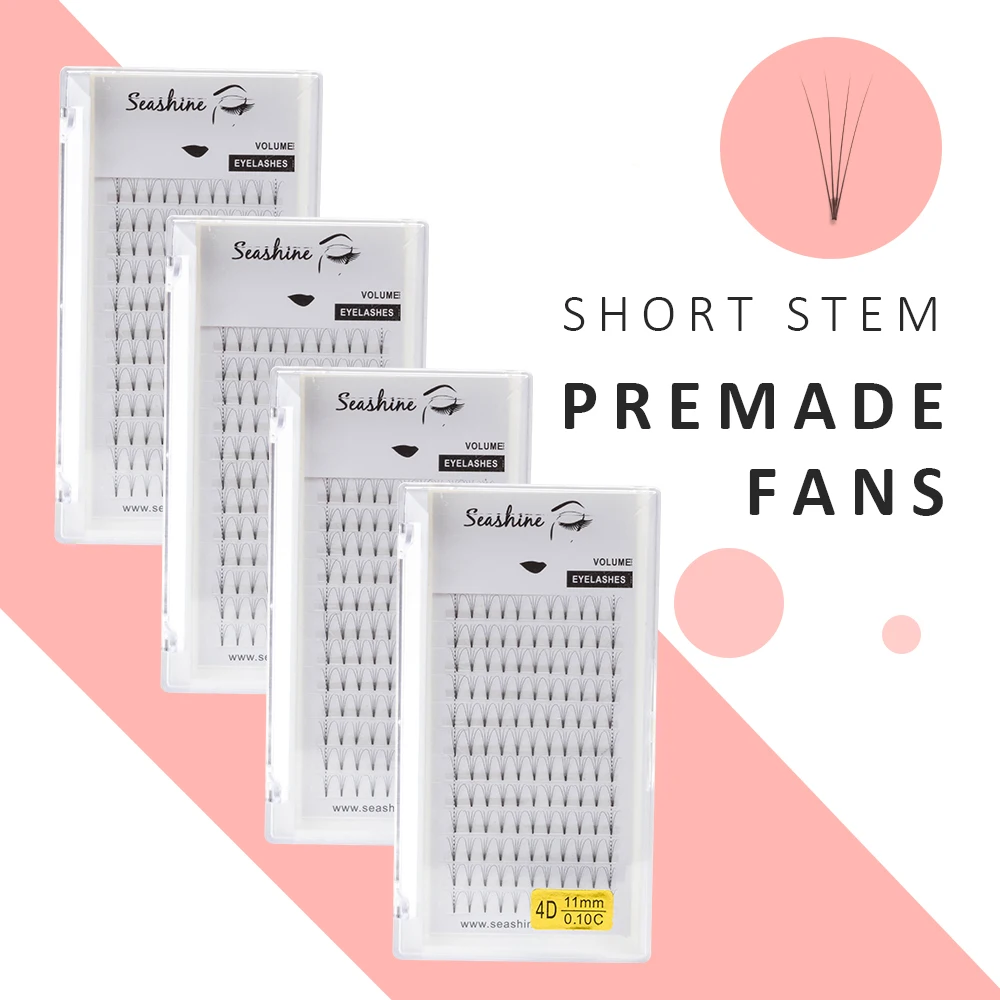 Seashine Rootless Premade Fans 3d/4d/5d/6d Faux Mink Lash Russian Volume Eyelash Extension Premade Fans Lash Extension