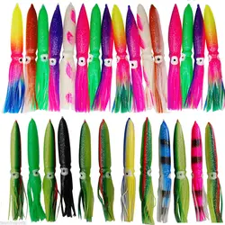 12Pcs Fishing Lures Squid Skirts Octopus Lures Soft Plastic Trolling Skirt bait Saltwater Fishing Bait for Bass Trout 12/15/18CM