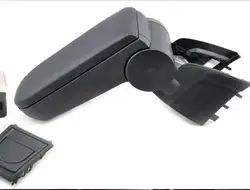 2011-2013 For Volkswagen VW Polo Armrests box with Cup holders leather storage case black color new design 2011-2015