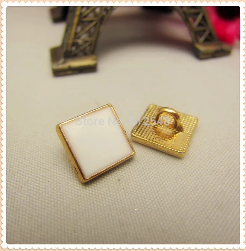 RS15 10pcs,11mm Gold metal button in White color, Classic fashion buttons, garment accessories DIYmaterials