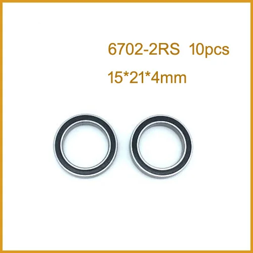 شحن مجاني 10 قطعة 6702-2RS 15*21*4mm تحمل الصلب الكرة أخدود عميق محامل 15x21x4mm