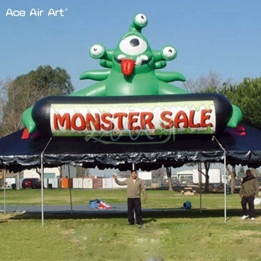 Creative Designed Halloween Scary Model Inflatable Monster Replica With Stand Base For Event Display