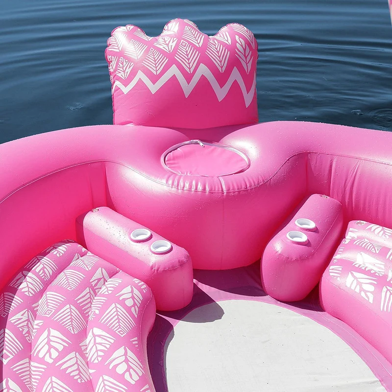 6 Person Giant Inflatable Flamingo Pool Float Swimming Island Peacock Floating Boat Adult Beach Party Water Toys Air Mattresses