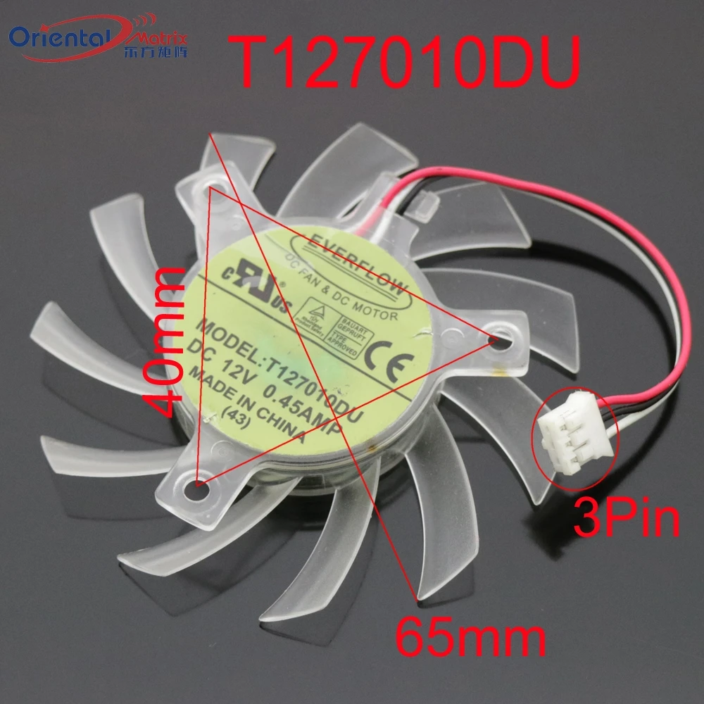 

Free Shipping T127010DU DFC701012H 65mm 40x40x40mm 12V 0.45A 3Wire 3Pin For Graphics Card Cooler Cooling Fan