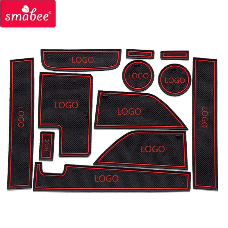 smabee For Ford Mustang 2015 -2021 Accessories,3D Rubber Car Mat Car Anti Slip Mat, Non-slip Mats Interior Door Pad/Cup Mat