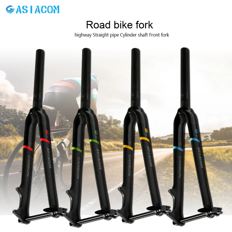 Newest ASIACOM 700C Road&Fixed Gear Track bike 3K full carbon fibre disc brake thru axle bicycle carbon front forks new