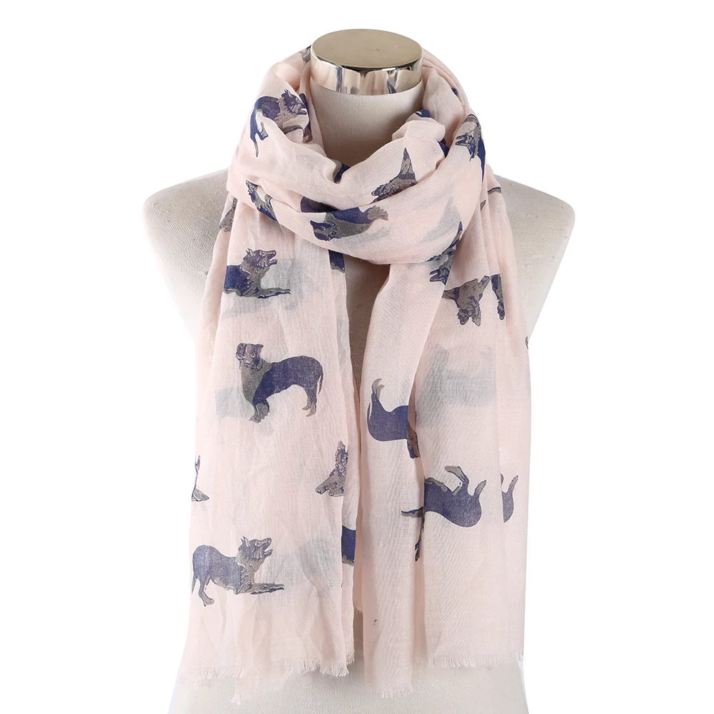 FOXMOTHER New Grey Pink German Shepherd Dog Scarf For Dog Lover women