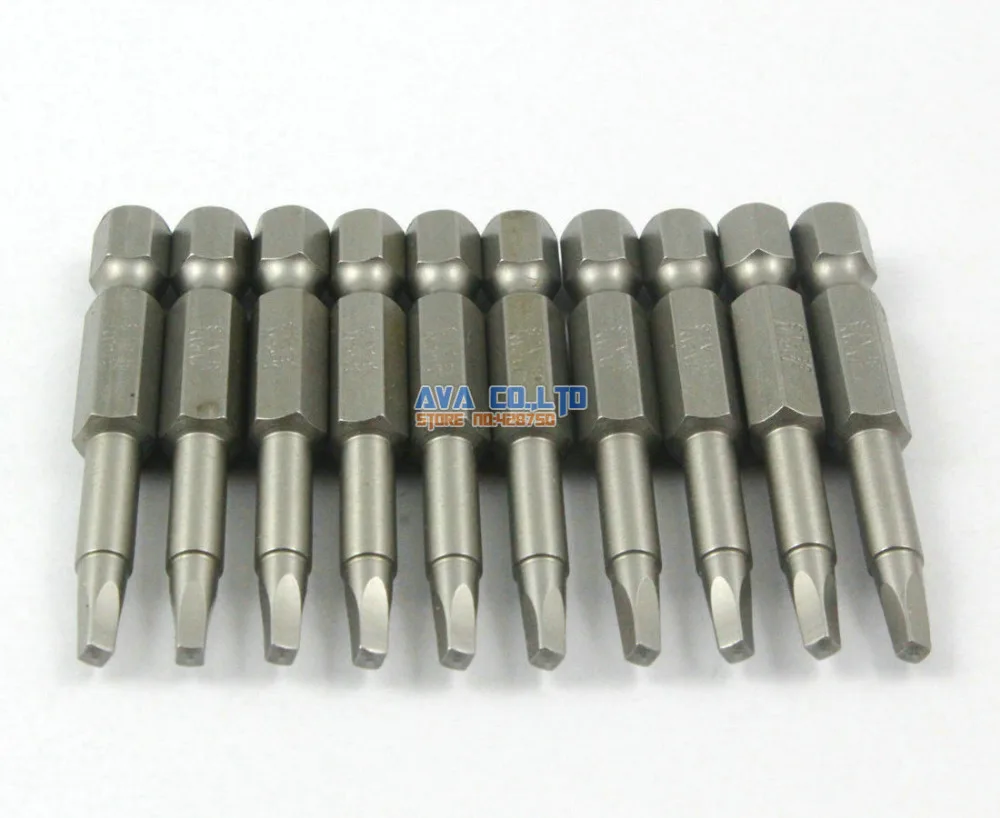 10 Pieces Magnetic 2.4x2.4mm Square Head Screwdriver Bit S2 Steel 1/4