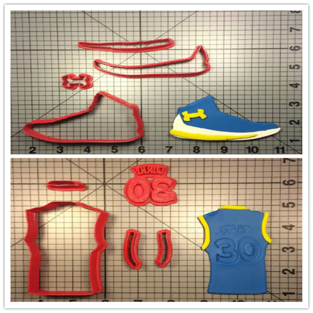 Custom Made 3D Printed Jersey Shoes Cookie Cutter Set Fondant Cupcake Top Cutter Kitchen Accessories Cake Decoration Tools