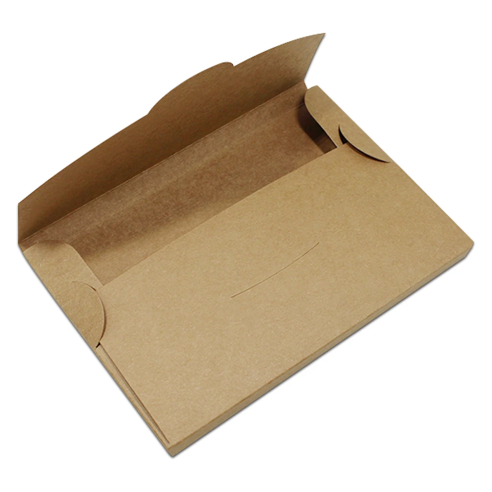 50pcs/Lot Brown DIY Cards Packaging Box Cardboard Photo Pack Gift Box For Postcard Kraft Paper Envelope Package Case Party Favor