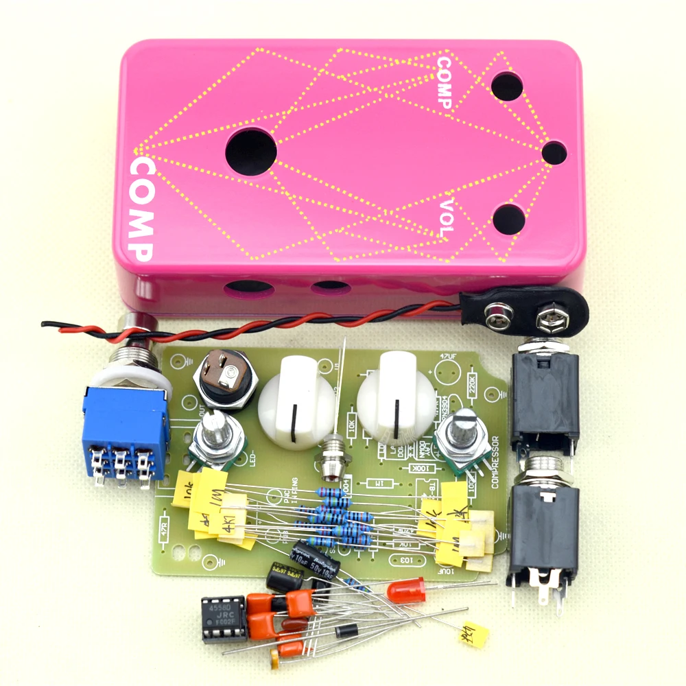 DIY Compressor Guitar Effect Pedal All Kits with 1590B and 3PDT 9PIN Foot Switch True Bypass