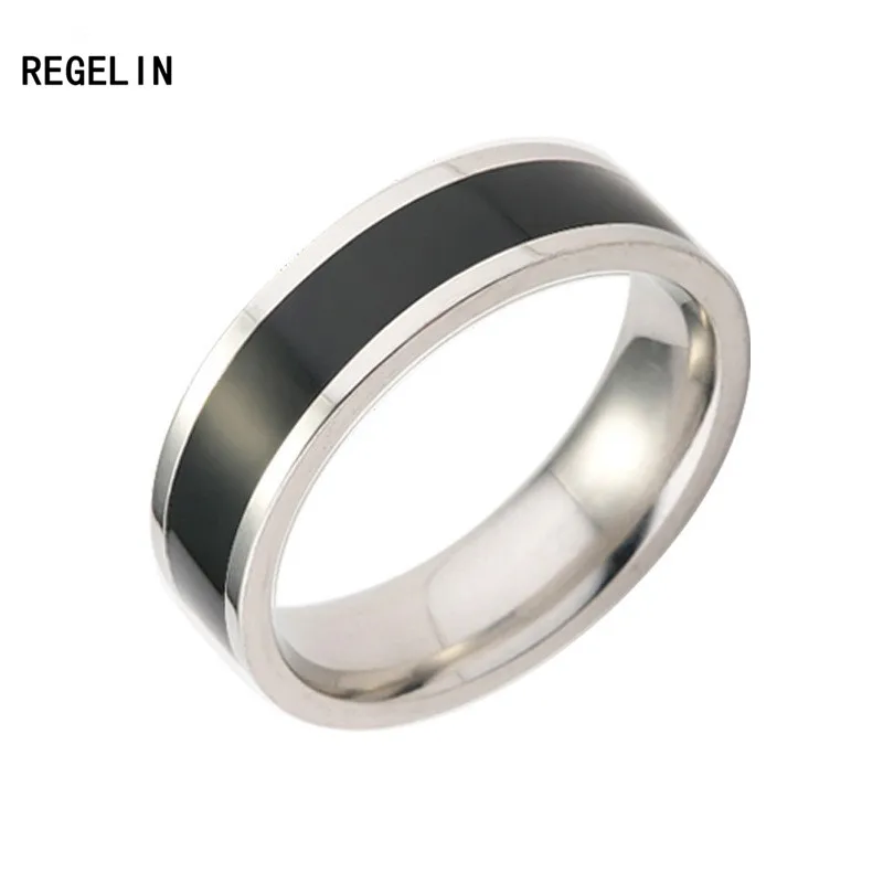 REGELIN 2017 black and white ceramic 316L Stainless Steel finger rings for women/men wholesale