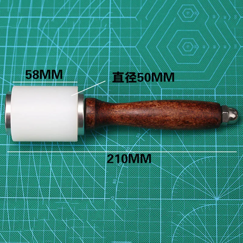 DIY Nylon Hammer Leathercraft Carving Hammer Sew Leather Cowhide Tool Kit with Wooden Handle