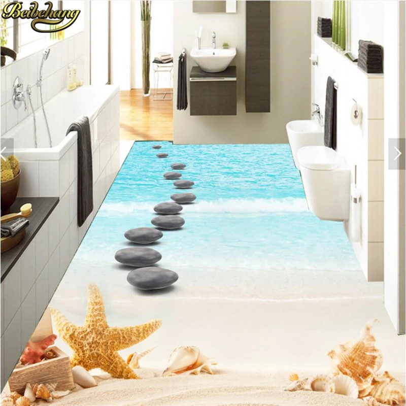 beibehang Custom Photo Wallpaper Floor Painting Ground Beach Beach Shell Sea Star 3D Painting papel de parede