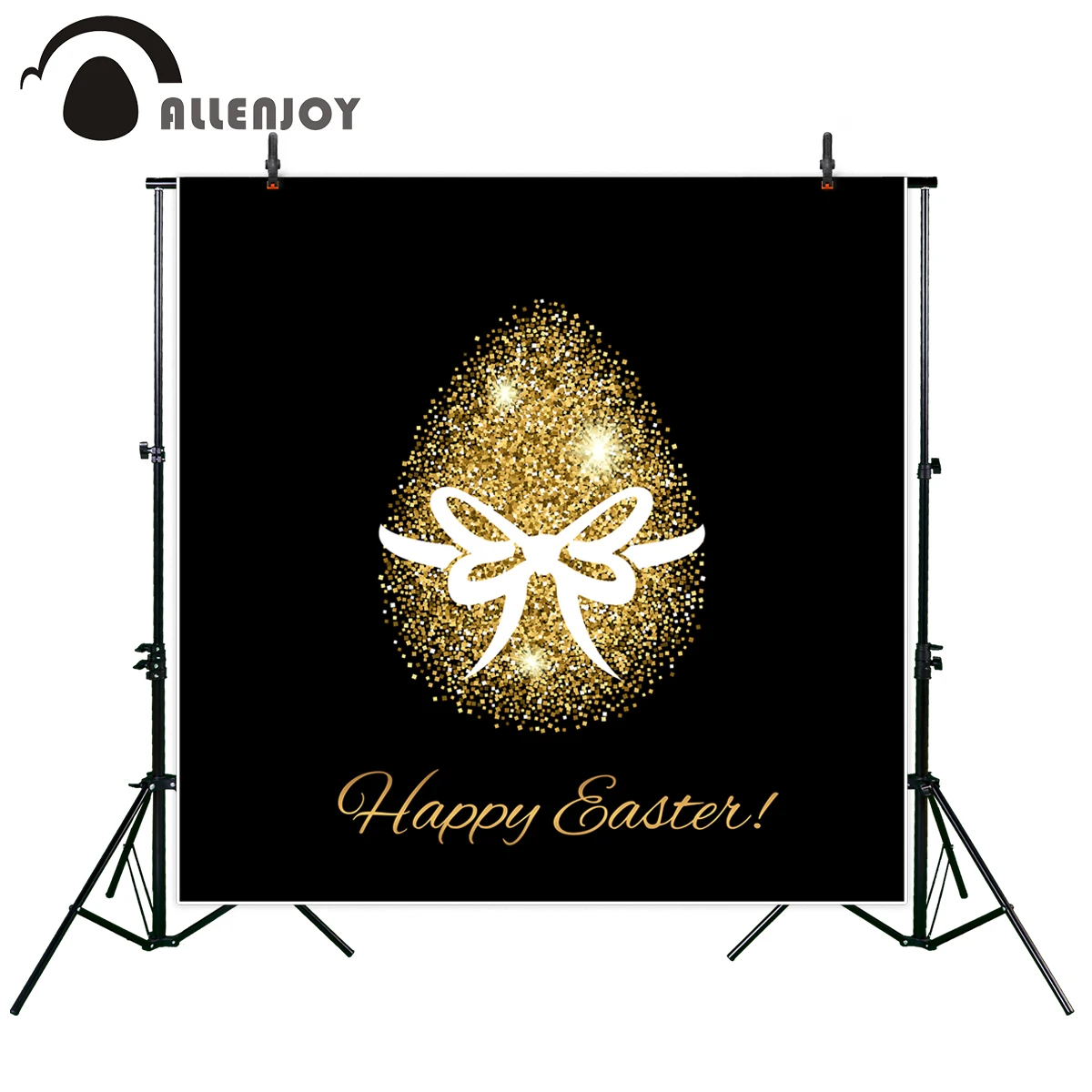 Allenjoy photography backdrops Easter backdrop gold glitter egg banner celebration backgrounds for photo studio shoot photocall