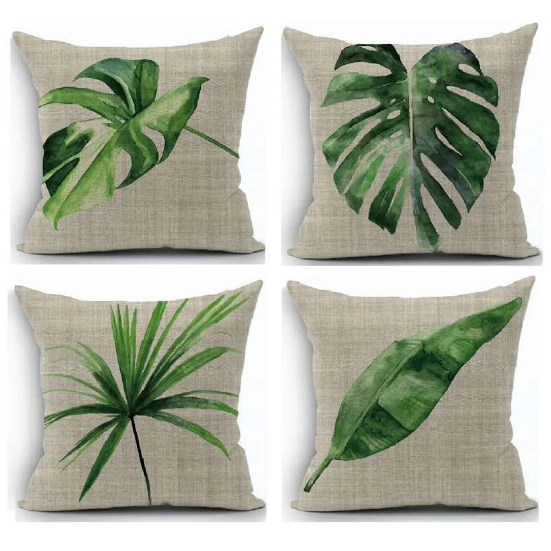 

Cushion Cover Banana Leaf Printed Cotton Linen Case Home Decoration Car Sofa Decorative Pillowcase almofadas decorativos cojines