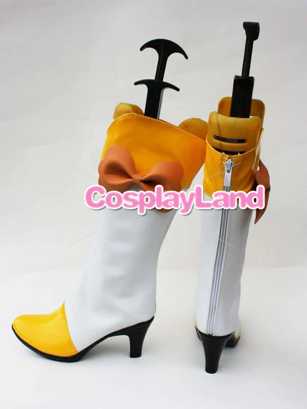 Smile Pretty Cure Kise Yayoi Cure Peace Yellow Cosplay Boots Shoes Anime Party Cosplay Boots Custom Made for Adult Women Shoes