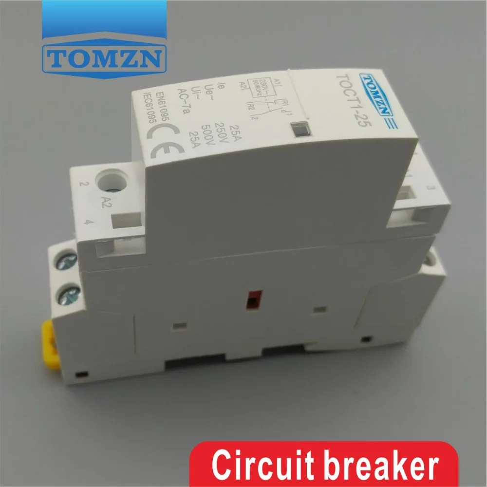 TOCT1 2P 25A 1NC 1NO 230V 50/60HZ Din rail Household ac Modular contactor one normal open and one normal close