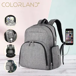 COLORLAND-Bolsa de pañales de maternidad para mamás, mochila de viaje grande, bolso de cochecito de diseñador, mochila de pañales para el cuidado del bebé