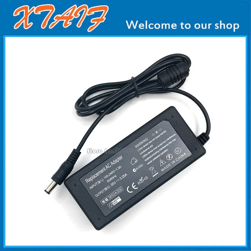 Nuevo cargador de portátil AC 20V 3.25A 5,5*2,5mm para Lenovo IBM G470 G770 V570 Z400 P500 P500 Z500 B470 B570e B570 G570 Series