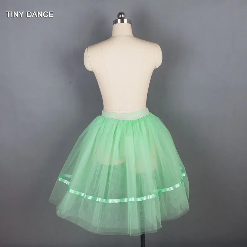 Top Quality Child and Adult Sizes Three Layers of Green Ballet Dance Tutu Skirt Half Tutu with Pants 18422