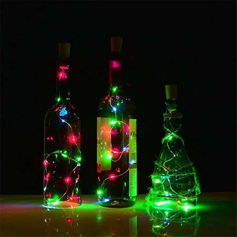 6pcs 20leds luci per bottiglie di vino ghirlanda alimentata a batteria in sughero luci natalizie fai da te per decorazioni per matrimoni di