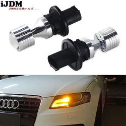 iJDM PH24WY LED White Yellow Error Free SPH24 12272 LED Bulbs For Audi Cadillac GMC Lincoln Saab For Front Turn Signal Lights