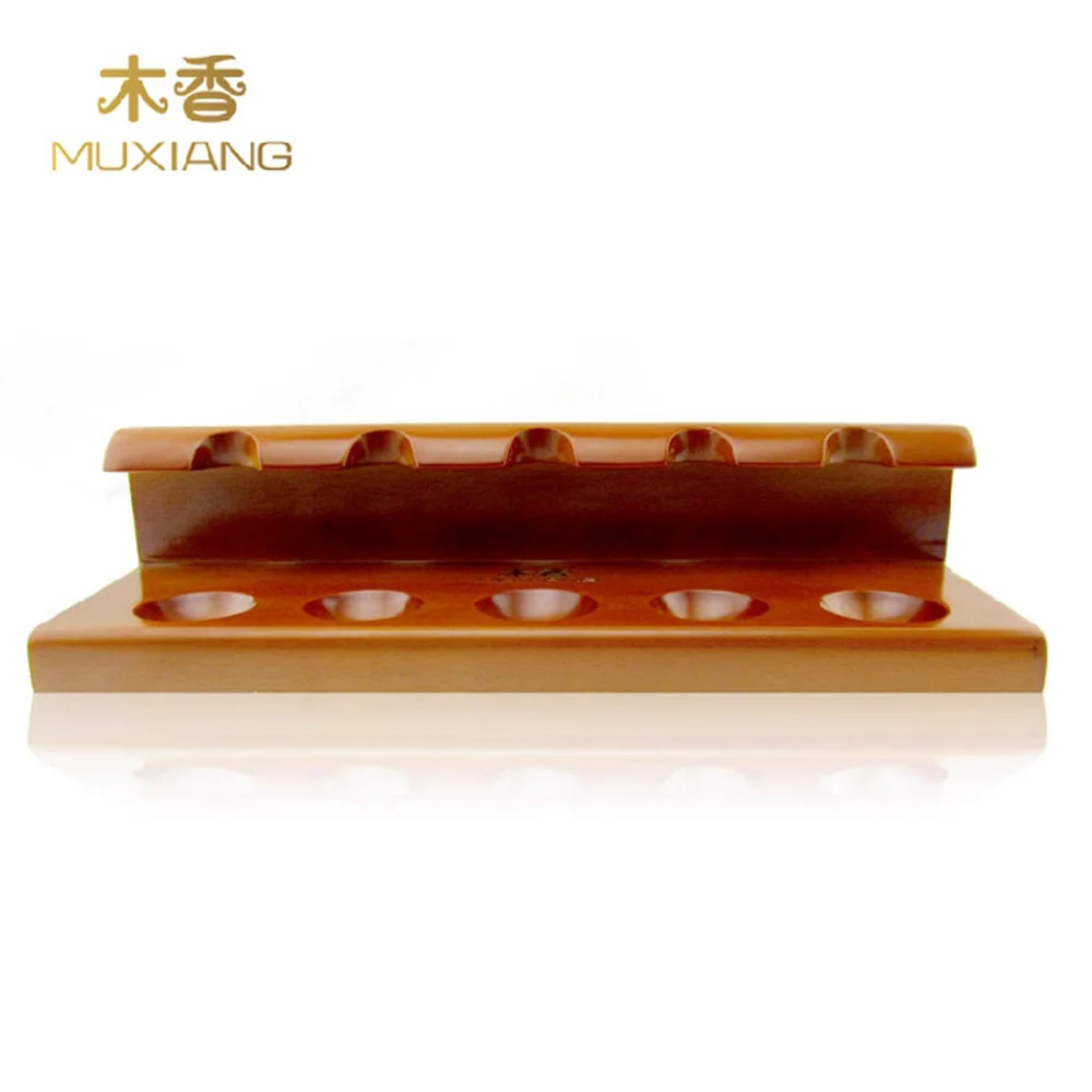 MUXIANG Pipe Accessories Solid Wood One-pieces Vertical Type 5 Pipe Racks Wooden Smoking Pipe Types Stands Holder  fa0004-54