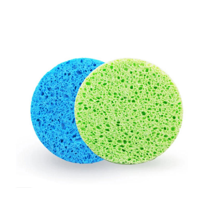 Round Shape Cellulose Sponge Facial Sponge 80*8mm Natural Wood Pulp Sponge, Cellulose Sponge Puff, 10pcs/lot