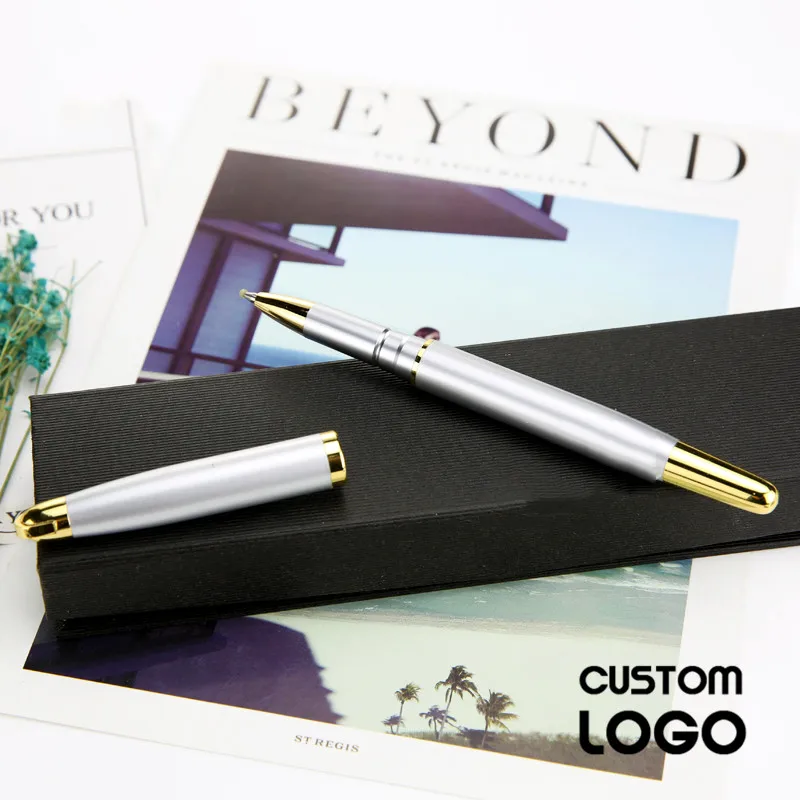 

1pc Metal Fashion Black Gel pens Stationery High-end Office Business Signature Pen Gift Boxes Free Custom Lettering School Gifts