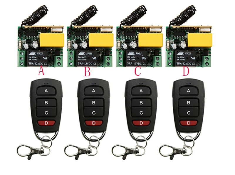 

AC220V 1CH 10A RF Wireless Remote Control System transmitter + receiver universal gate remote control /lamp/ window/shutters