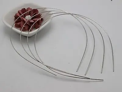 20  Silver-plate Tone Thin Wire Embryo Headband Hair Band 1.2mm for Hair Accessories