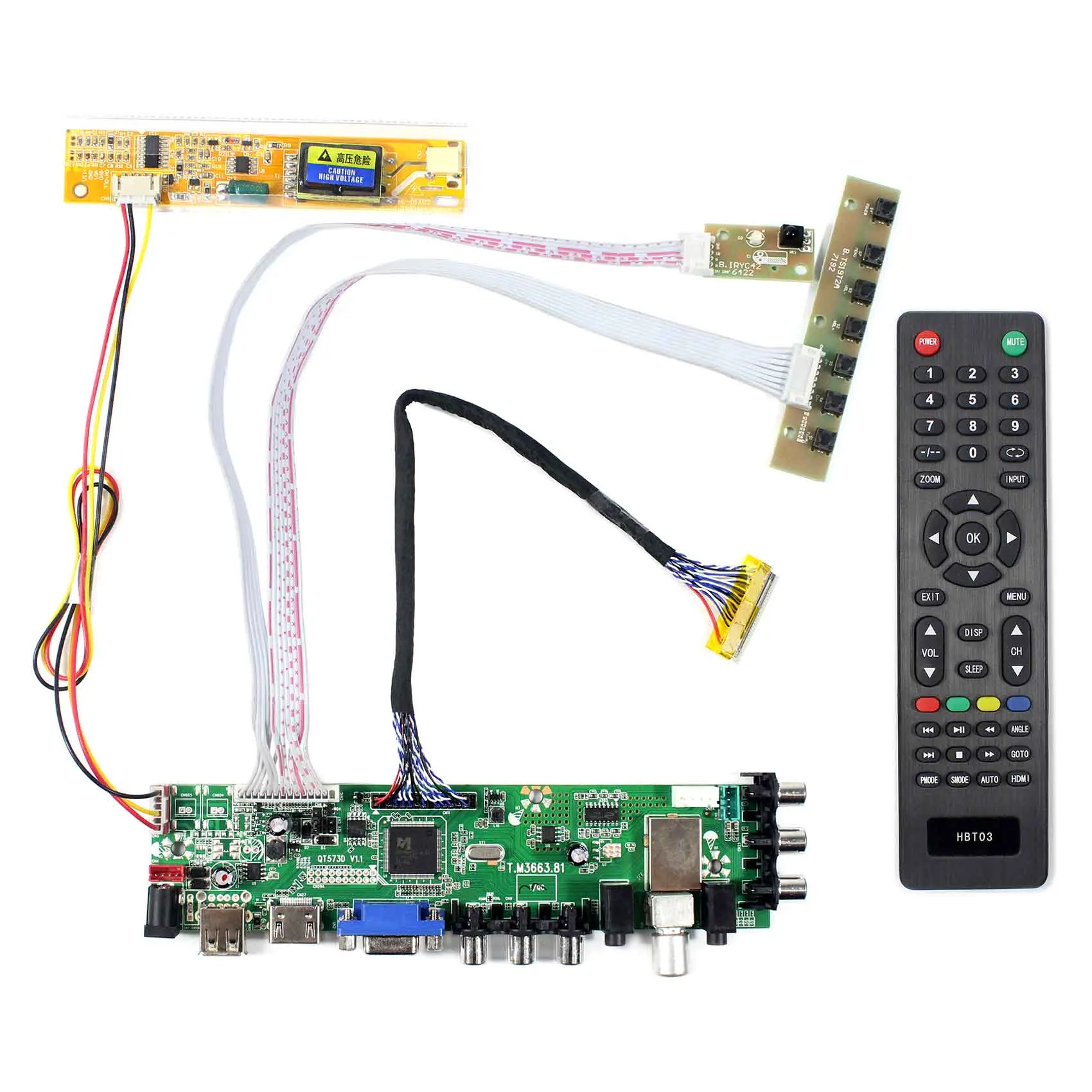 HD MI VGA AV USB ATV DTV LCD Board Work for 18.4inch 1920x1080: N184H3-L01 N184H3-L02