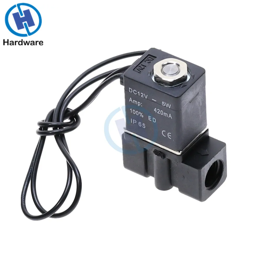 

1/4" Threaded Plastic Electric Solenoid Valve DC12V 100 degrees Water dispenser valve Fish tank