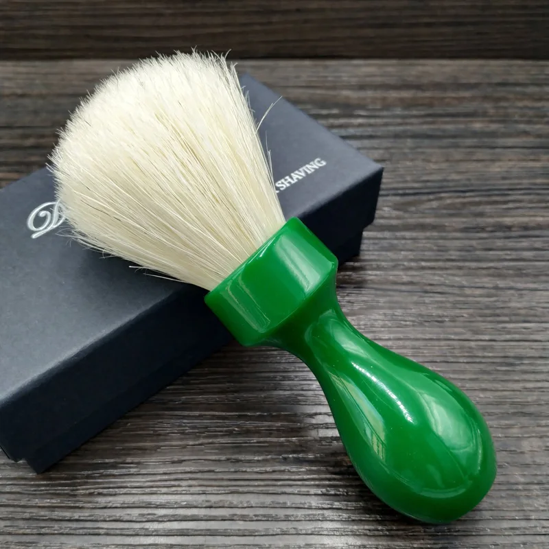 dscosmetic 24mm man shaving brush Boar Bristle Hair green resin Handle