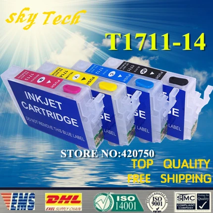 Refillable Cartridge suit for T1711 - T1714 ,Suit for epson xp-103 xp-33 xp-203 xp-207 xp-303 xp-306 xp-403 xp-406 .Empty